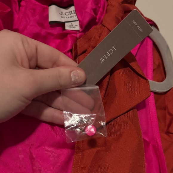NWT J.Crew Pink and Red Orange Silk Top with Bow Detail - Picture 9 of 9